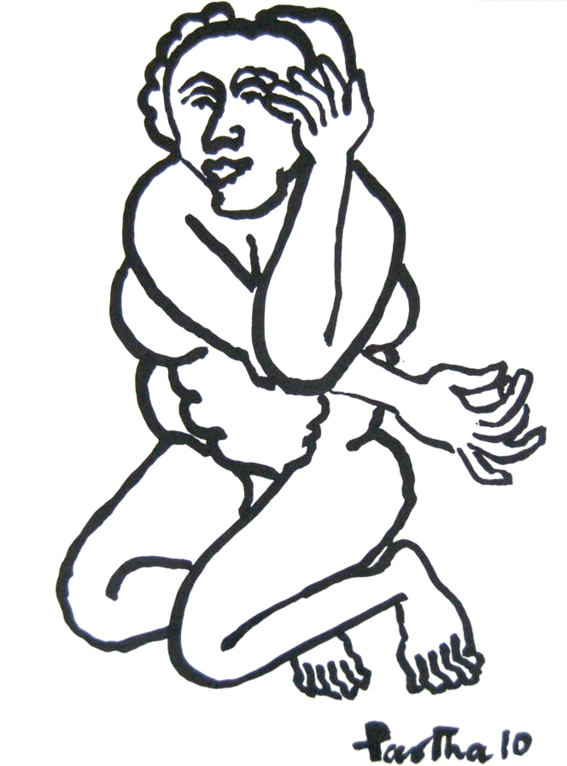 Untitled by Partha Pratim Deb - Ink on Paper
