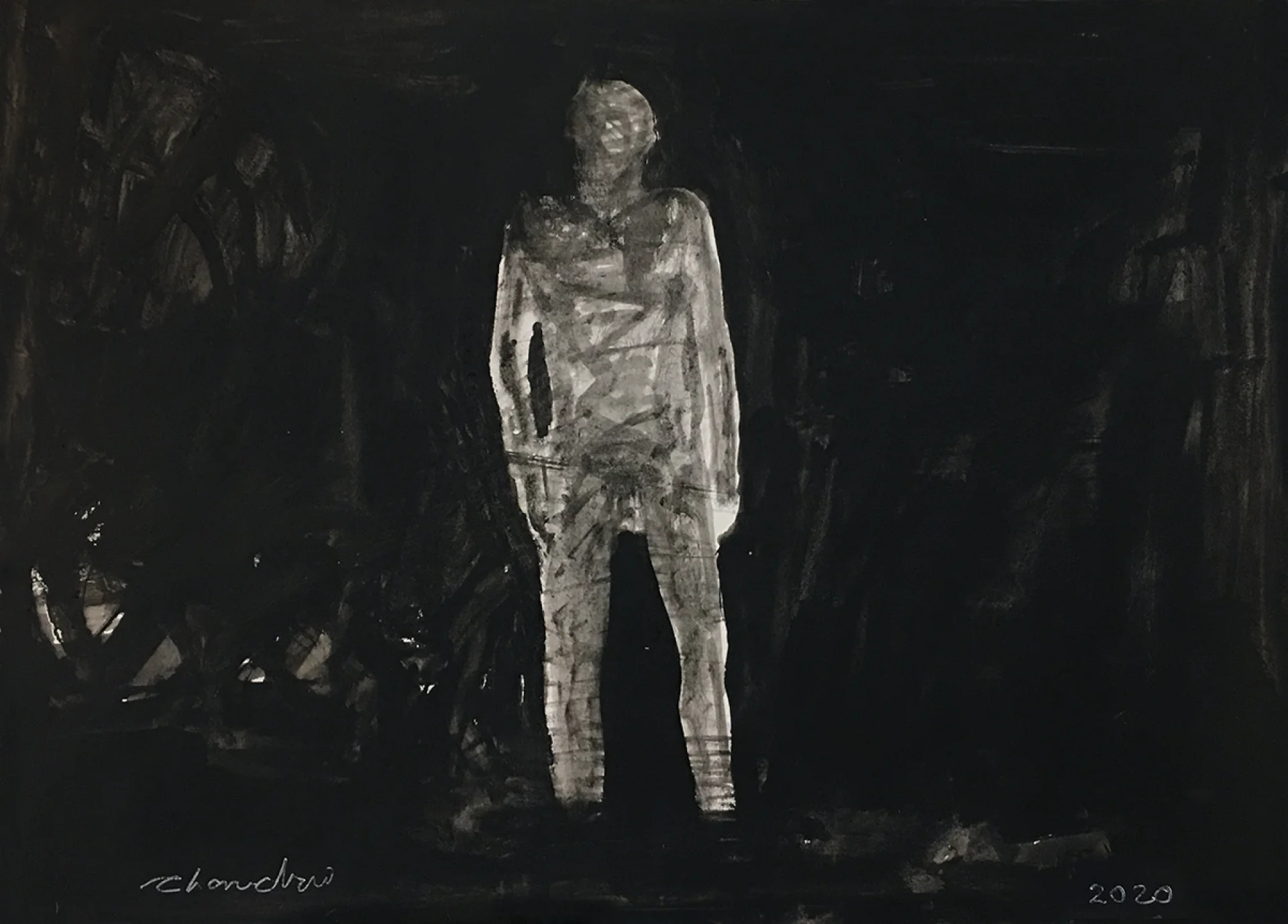 Untitled by Chandra Bhattacharjee - Ink on Paper
