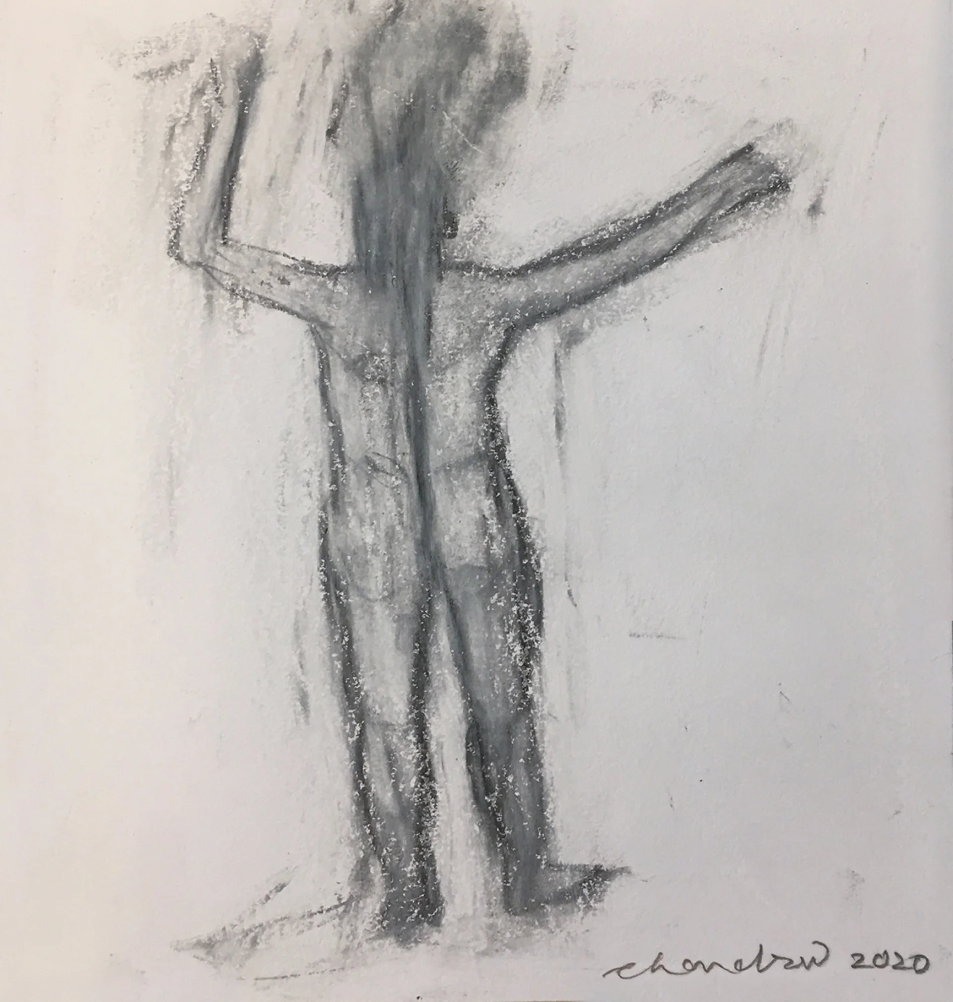 Untitled by Chandra Bhattacharjee - Oil Pastel on Paper