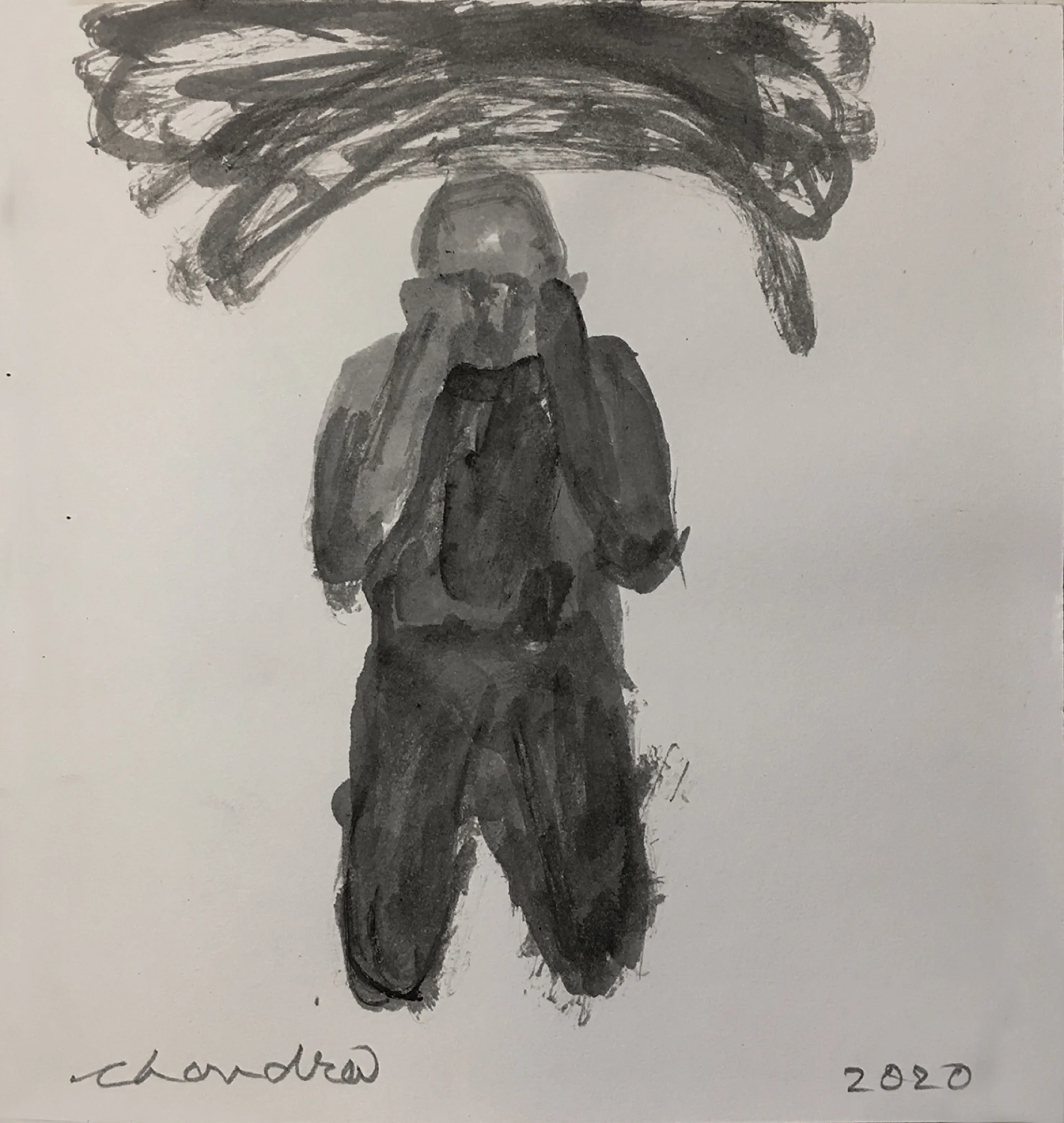 Untitled by Chandra Bhattacharjee - Watercolour on Paper
