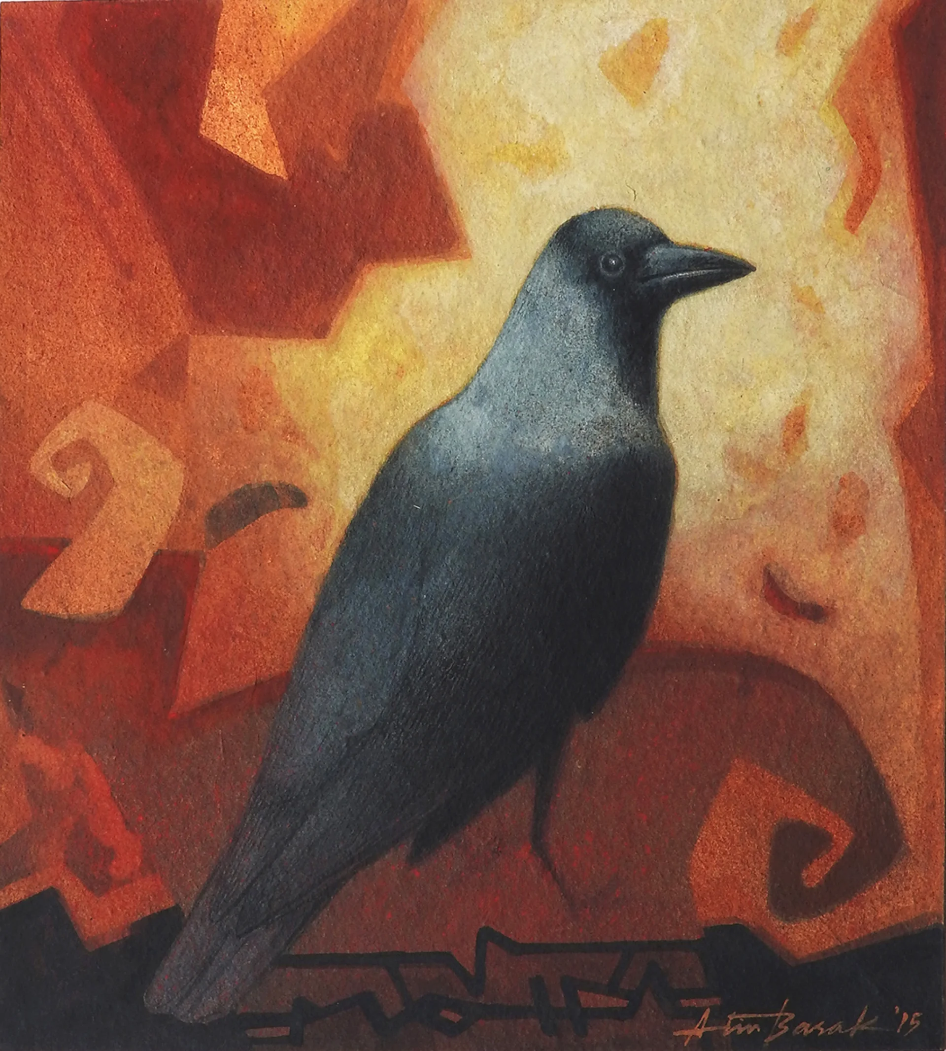 Untitled by Atin Basak - Tempera on handmade board