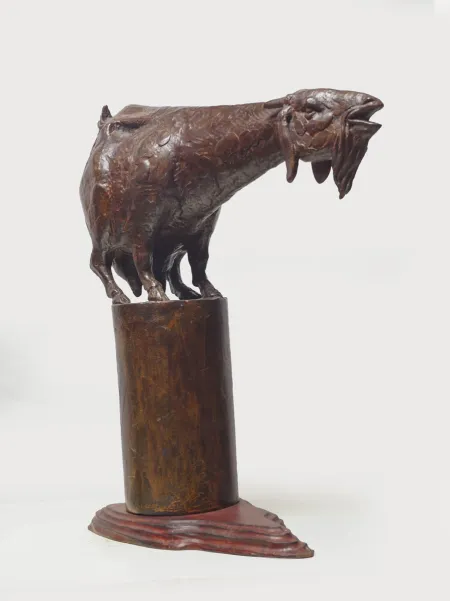 Goat by Akhil Chandra Das - Bronze Sculpture