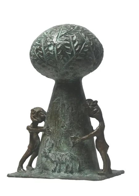Echoing Green Athaba You and Me by Subrata Biswas - Bronze Sculpture