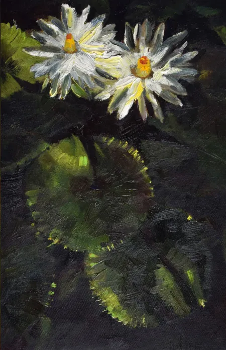 water Lilies by Priyanka Lahiri - Oil on Canvas