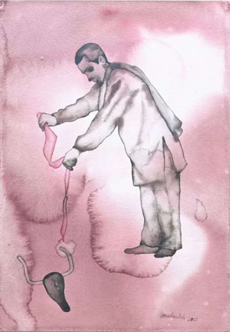 Ambiguity of the sences -  V by Snehasish Maity - Watercolour on Paper