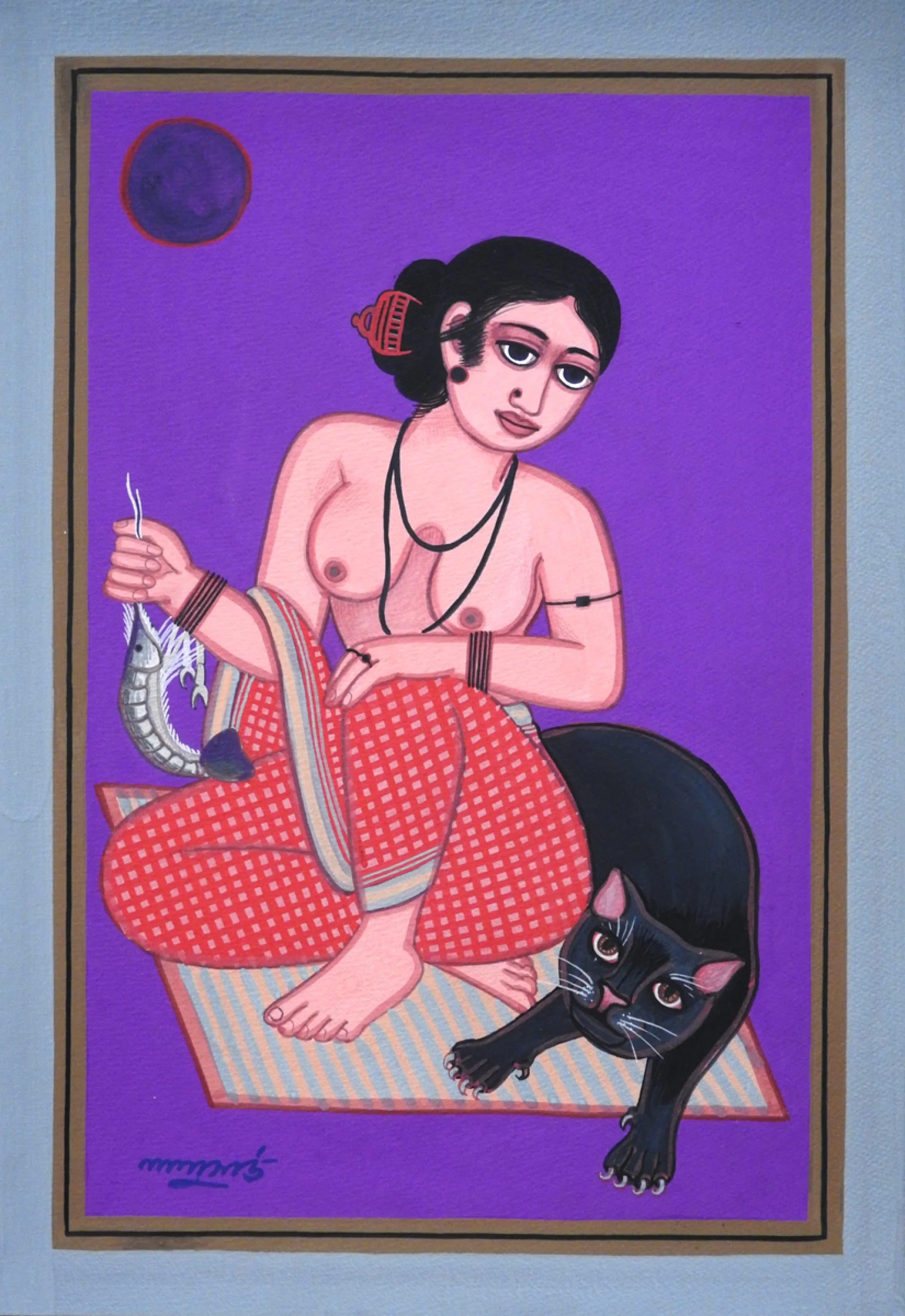 Patachitra by Lalu Prasad Shaw - Tempera on board