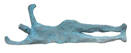 Side Lying Figure by Shankar Ghosh - Bronze Sculpture