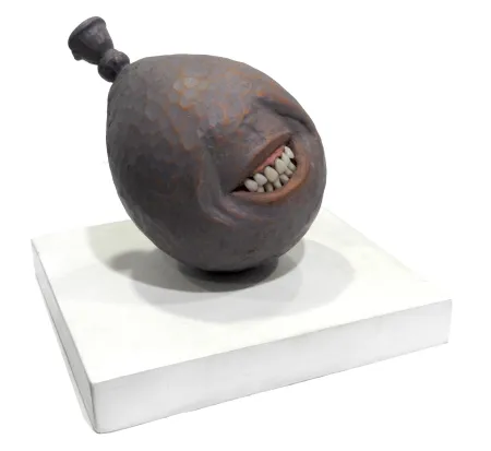 Smile by Rajat Panja - WOOD & PAINT Sculpture