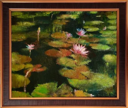 The Lotus -02 by Priyanka Lahiri - Oil on Canvas Board