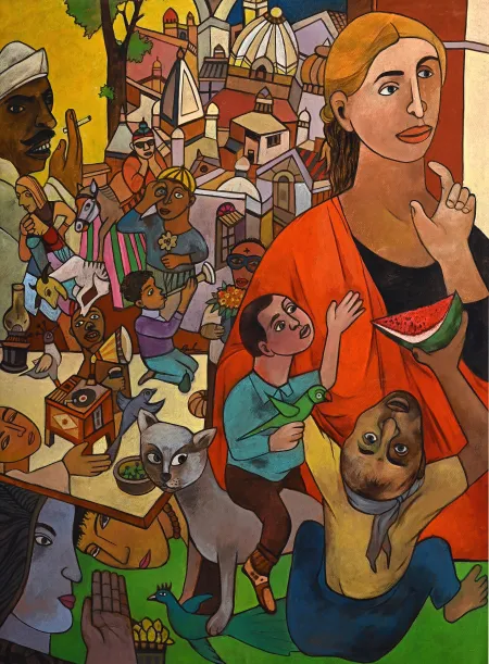 The Detail of Life by Gurcharan Singh - Acrylic on Paper