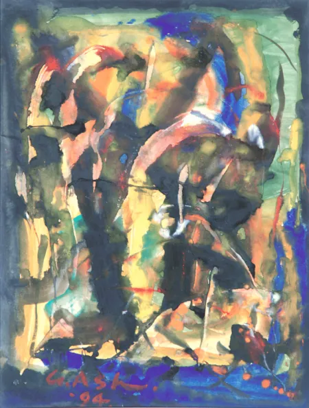 Dance of Light by Gobardhan Ash - Gouache on Paper