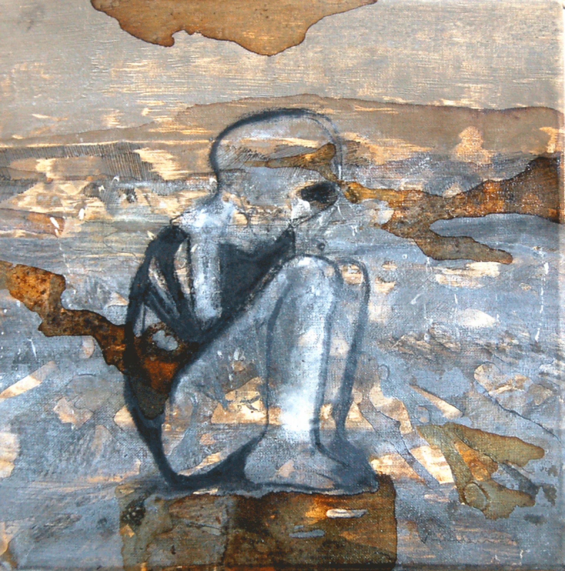 Untitled by Arindam Chatterjee - Acrylic,Pastel & Charcoal on Canvas