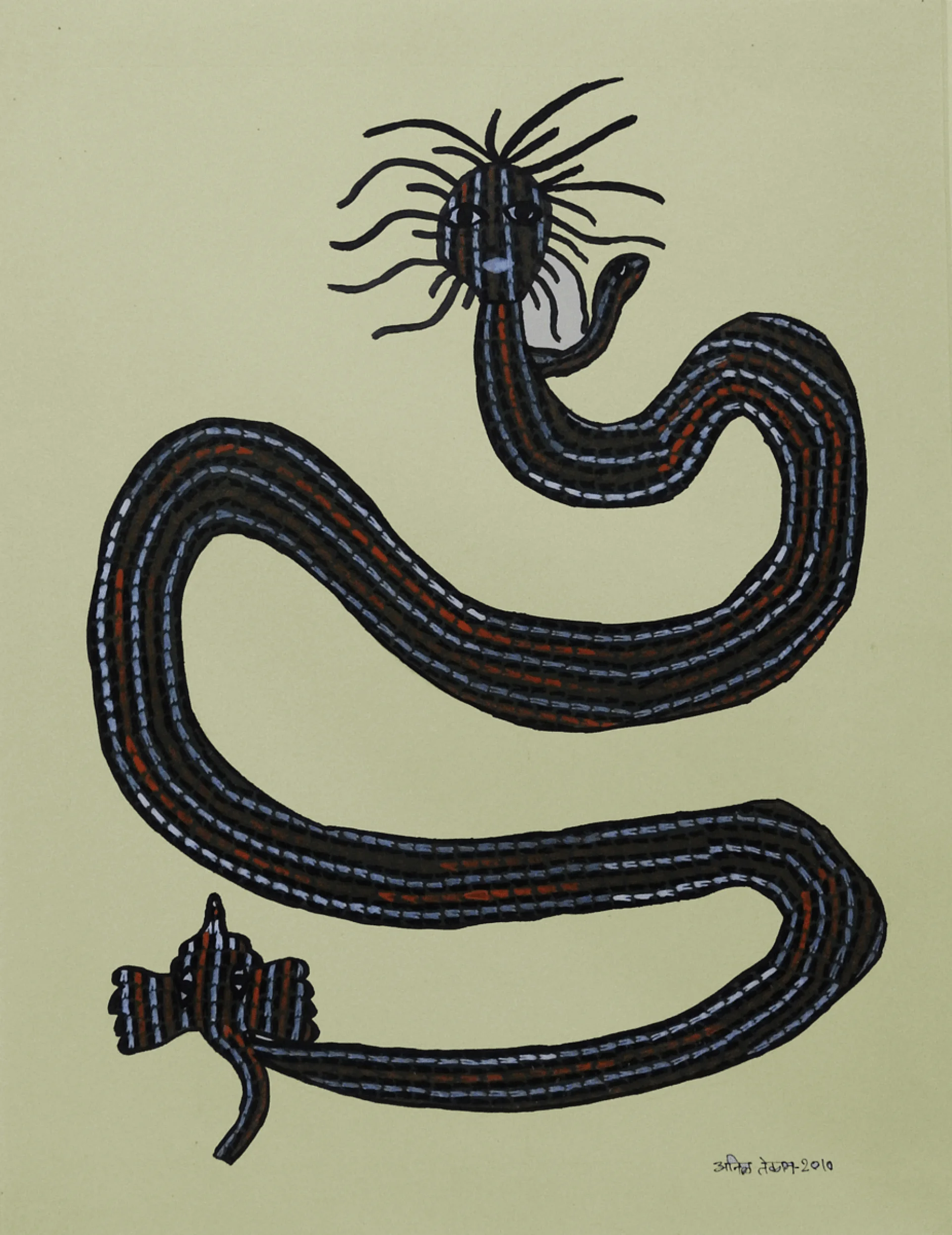 Gond Art by Anil Tekam - Poster Colour & Pen on Paper