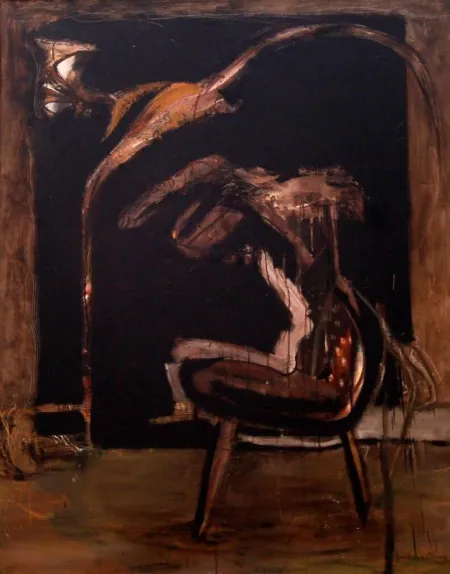 Conversation by Amitava Dhar - Oil on Canvas
