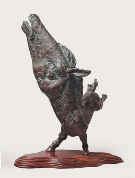 Horse by Akhil Chandra Das - Bronze Sculpture