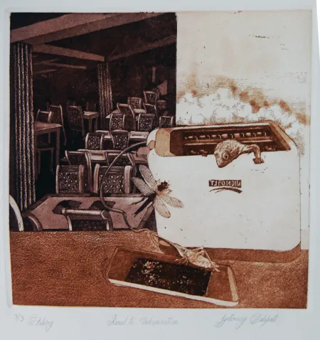 Rural to Urbanisation by Jyotirmoy Dalapati - Etching on Paper