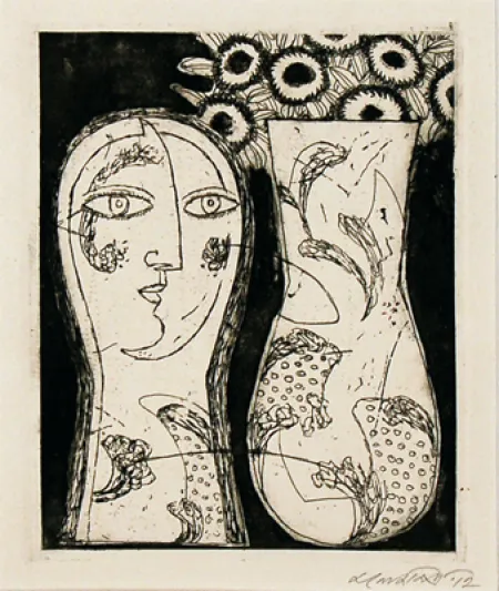 Untitled by Manoj Mitra - Etching on Paper