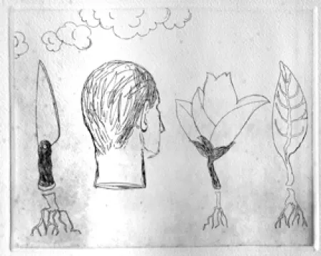 Untitled by Chandra Bhattacharjee - Etching